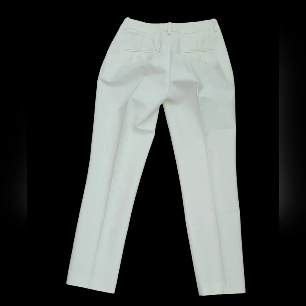 Michael Kors Collection Made in Italy Cream Cotton Stretch Office Pants 6